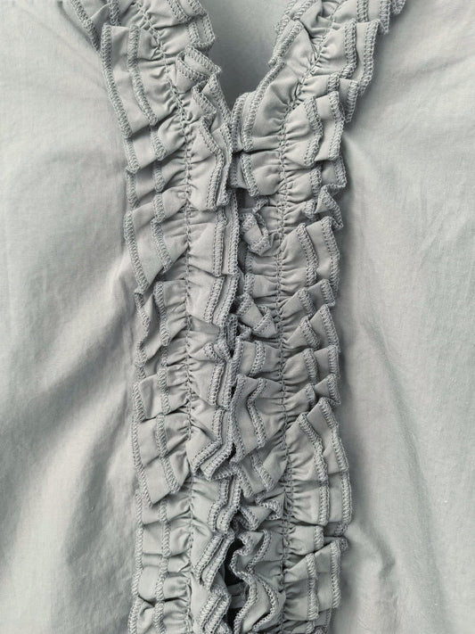 French Romantic Lace Pleated Blouse – Elegant Long Sleeve Top