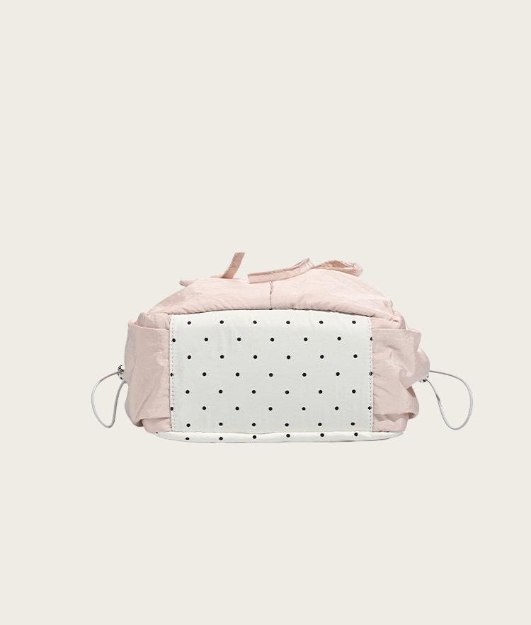 Ribbon Polka Dot Canvas Backpack