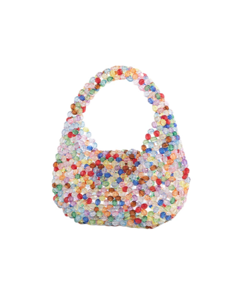 Silver Crystal Beaded Mini Bag
