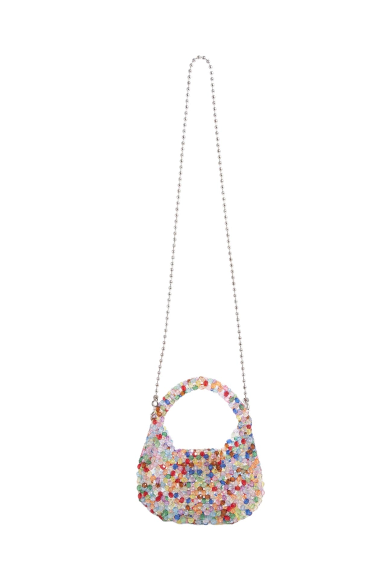 Silver Crystal Beaded Mini Bag