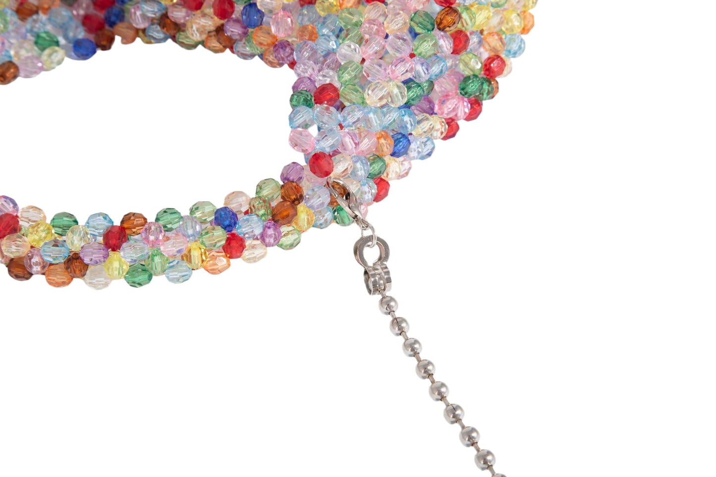 Silver Crystal Beaded Mini Bag