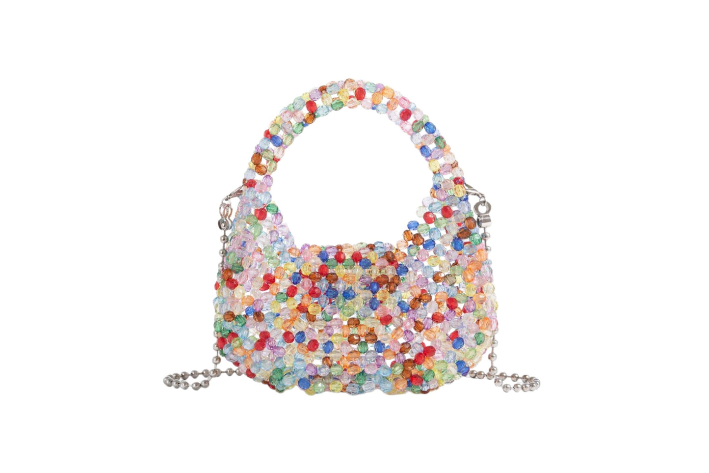 Silver Crystal Beaded Mini Bag
