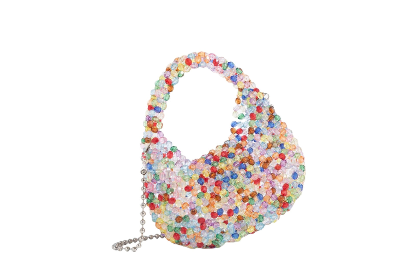 Silver Crystal Beaded Mini Bag