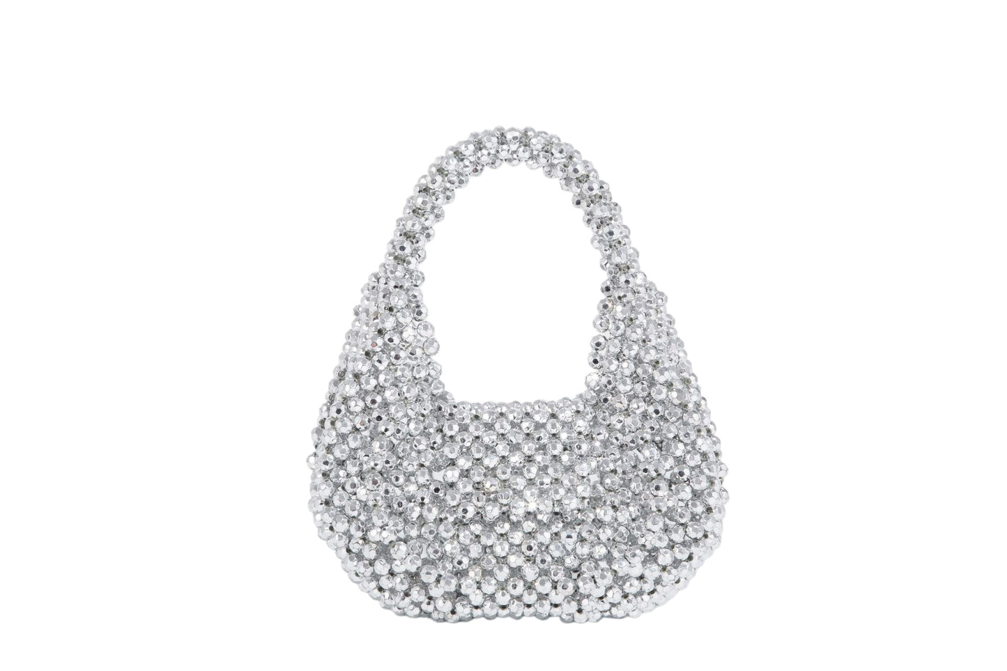 Silver Crystal Beaded Mini Bag