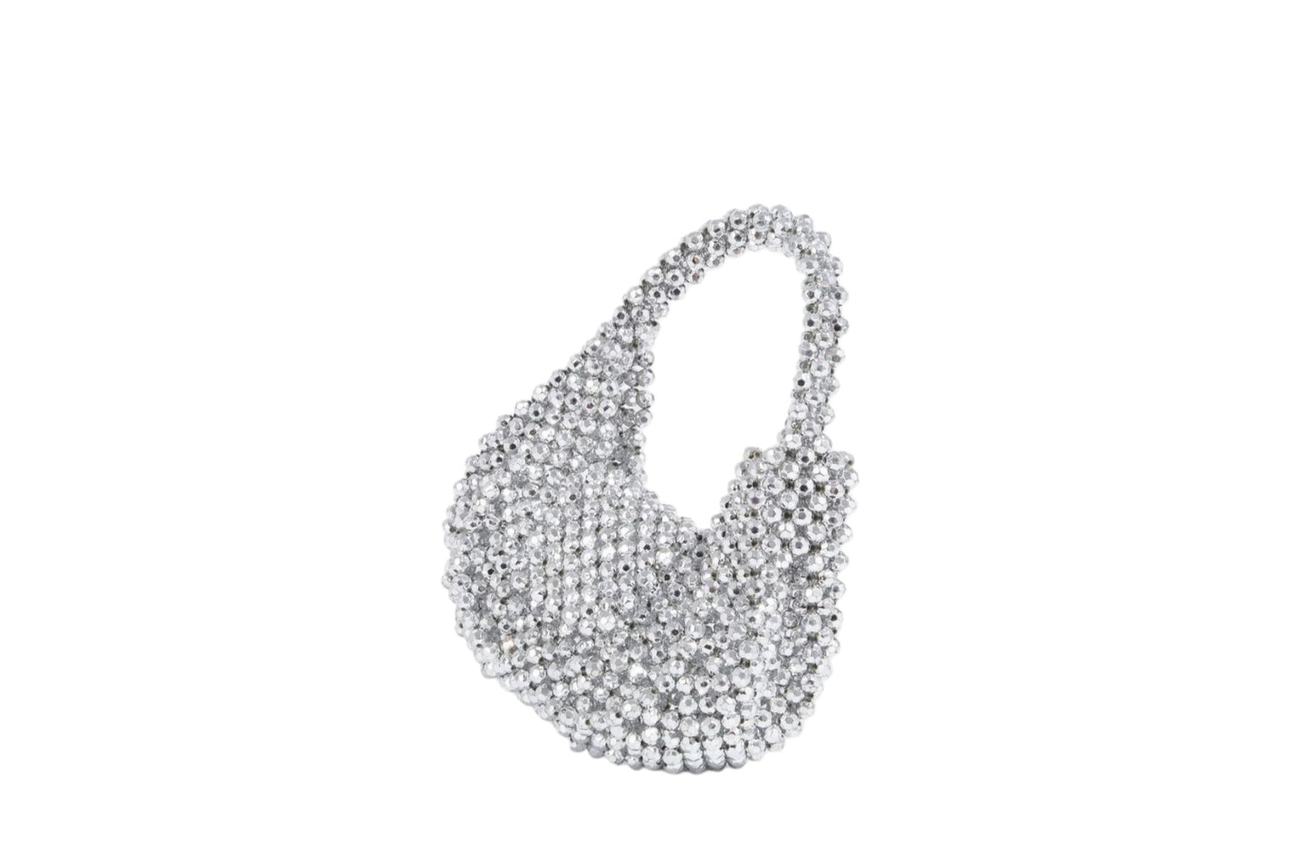 Silver Crystal Beaded Mini Bag