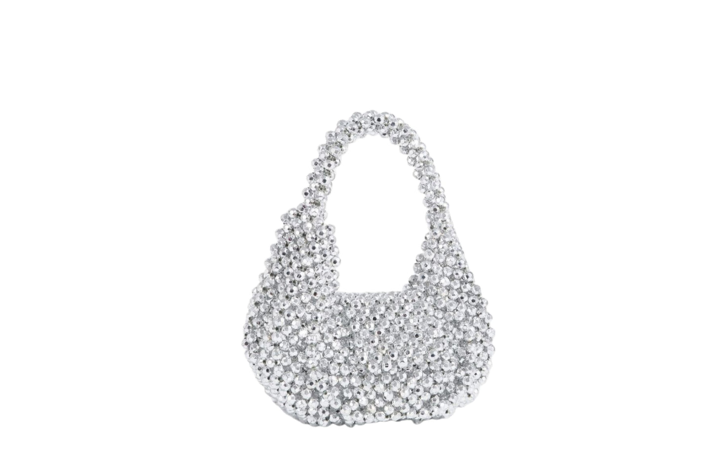 Silver Crystal Beaded Mini Bag