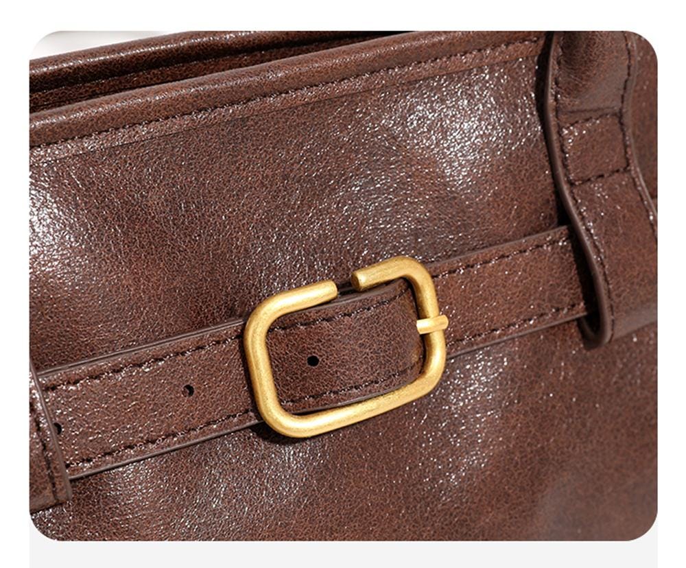 Retro Faux Leather French Baguette Shoulder Bag