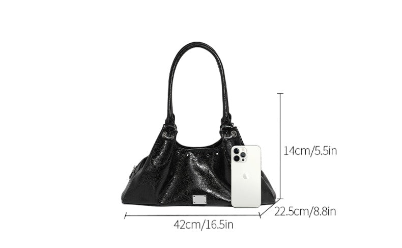 Soft Gloss Hobo Shoulder Bag
