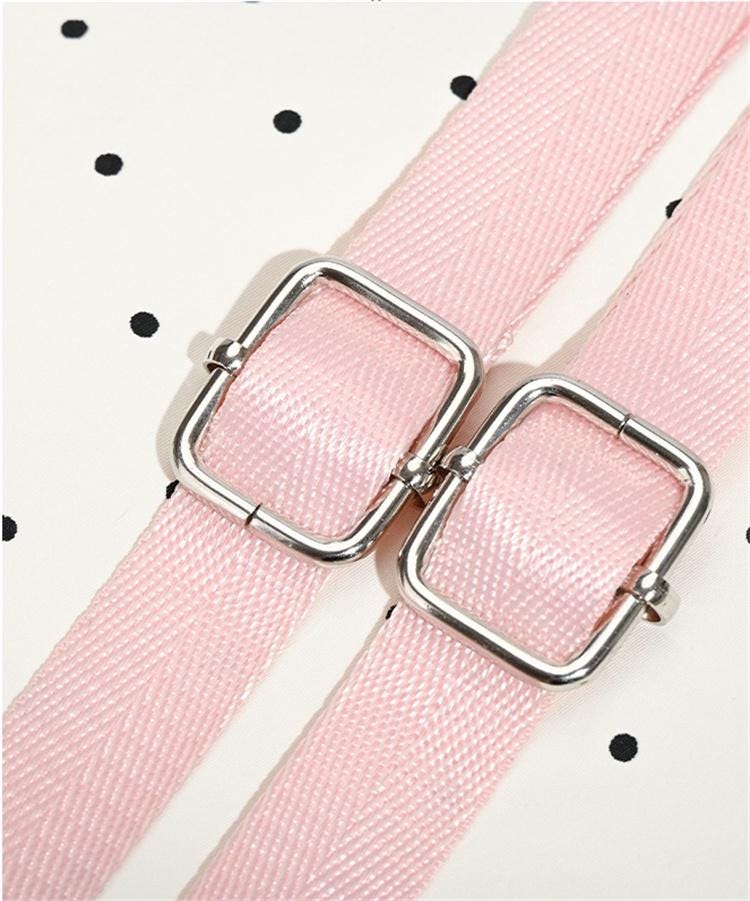 Ribbon Polka Dot Canvas Backpack