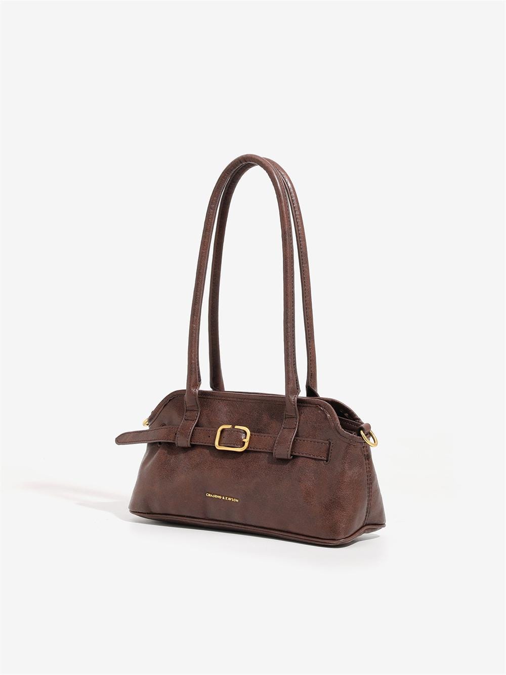 Retro Faux Leather French Baguette Shoulder Bag