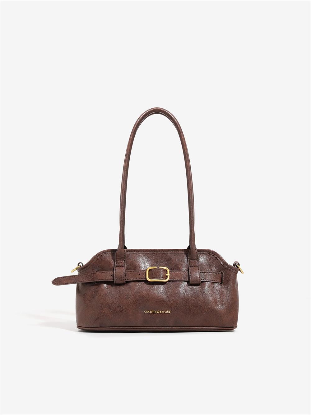 Retro Faux Leather French Baguette Shoulder Bag