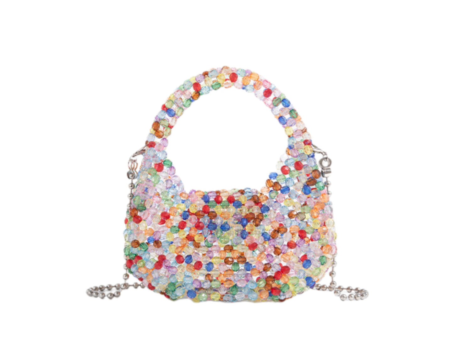 Silver Crystal Beaded Mini Bag
