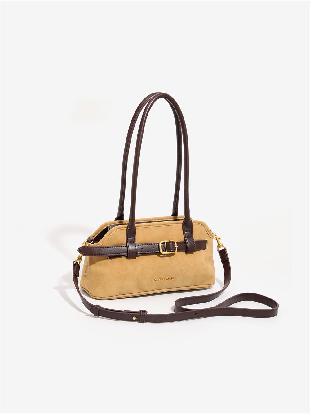 Retro Faux Leather French Baguette Shoulder Bag