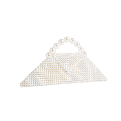 Pearl Beaded Triangle Clutch Bag