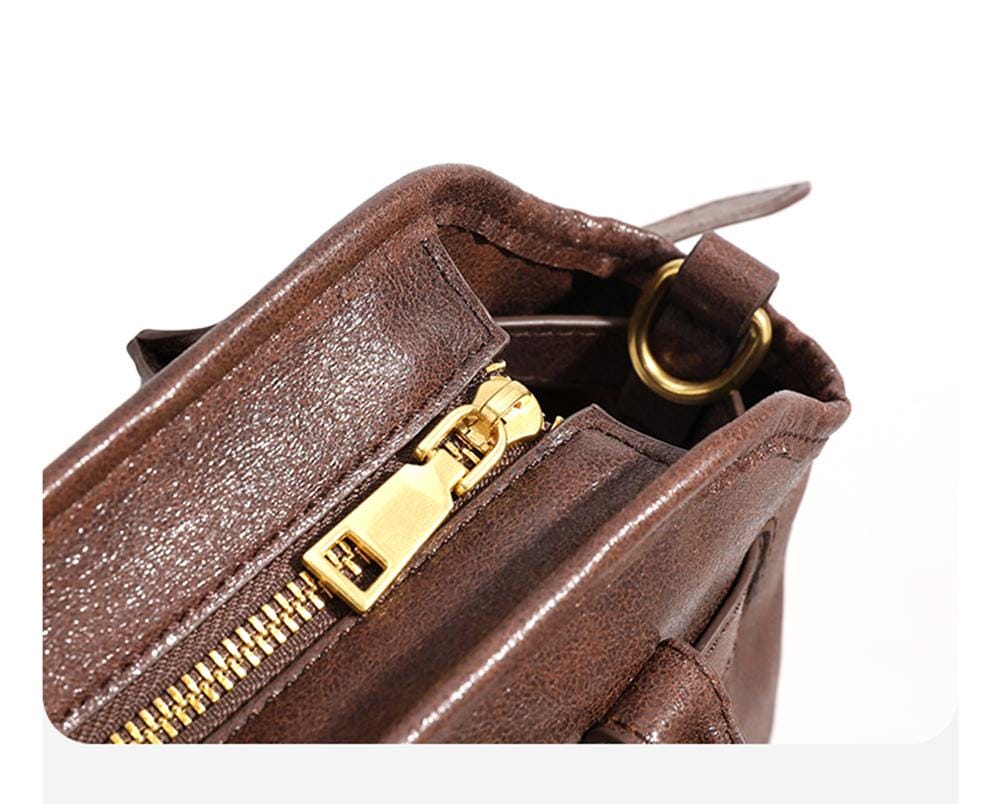 Retro Faux Leather French Baguette Shoulder Bag