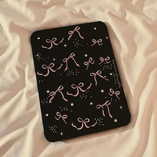 Black Ribbon Bow Rotating Tablet Case for iPad