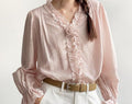 Romantic Rose Pleated Blouse