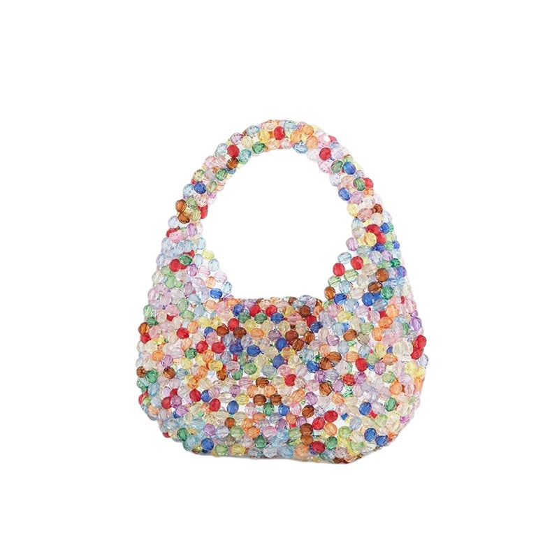 Silver Crystal Beaded Mini Bag